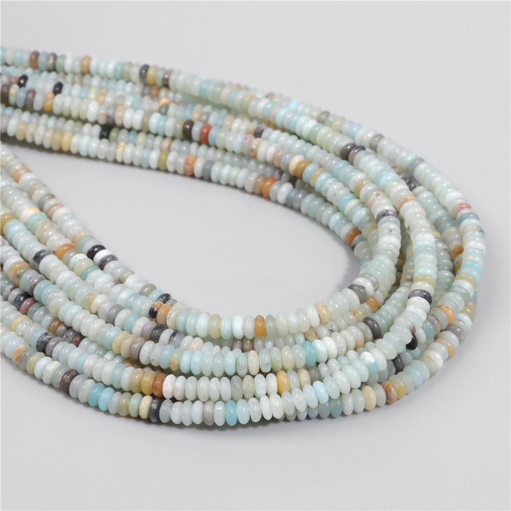 2X4MM Natural Abacus Stone Beads Blue Green Pink Flat Rondelle Beads for Jewelry Making Bracelets Necklace Accessories Wholesale