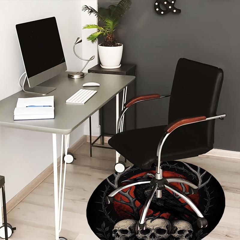 

1pc Office Carpet Chair Mats Raven Skulls Blood Moon Artwork Perfect for Decorating Office Chairss, Or Bedrooms.YDT356 80cm by 80cm