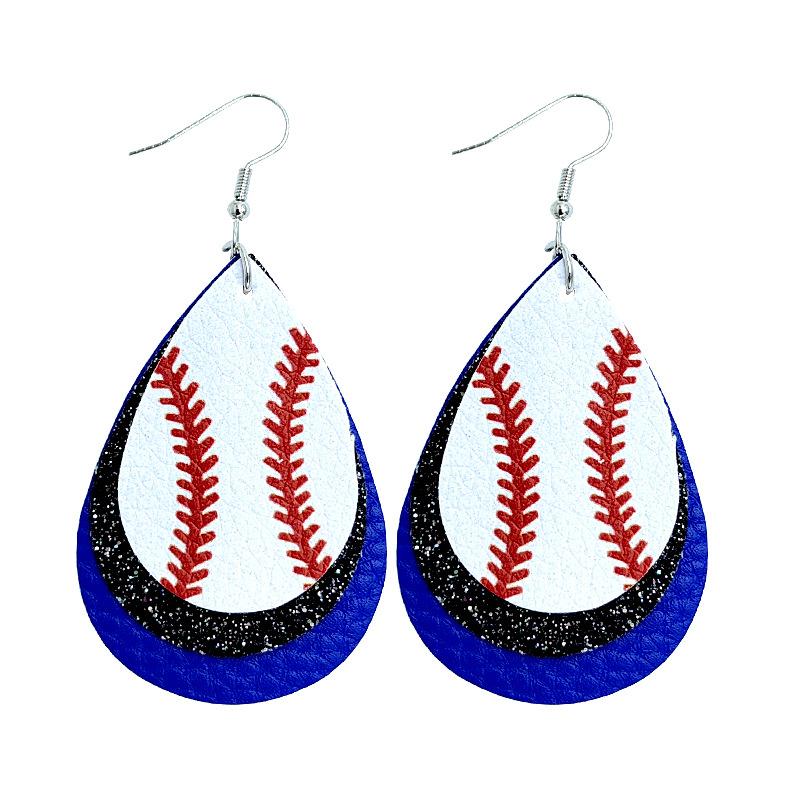 Baseball Leather Earrings, Football Football Basketball Leather Earrings