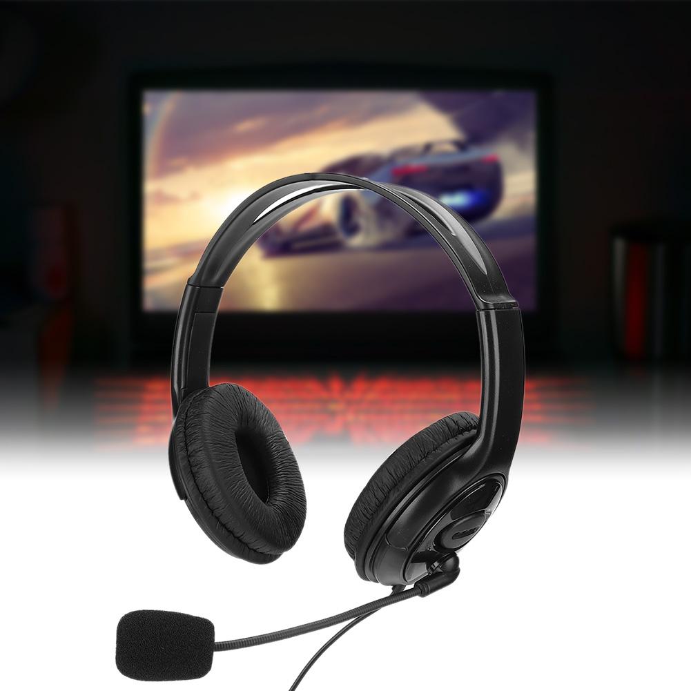 ABS Lightweight Computer Mobile Phone Gaming Headset Moving Coil 3.5mm Call Headphone for PS4Black