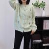 Autumn and Winter New Three-dimensional Flower Design Knitted Cardigan Gentle Wind Loose Soft Waxy Sweater Jacket Women