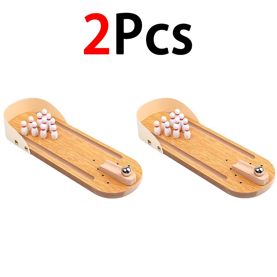 Desktop Mini Bowling Game Set, High-End Small Safe Wooden Innovative Desktop Game, Wooden Parent-Child Fun Toy Best Gift for Kid