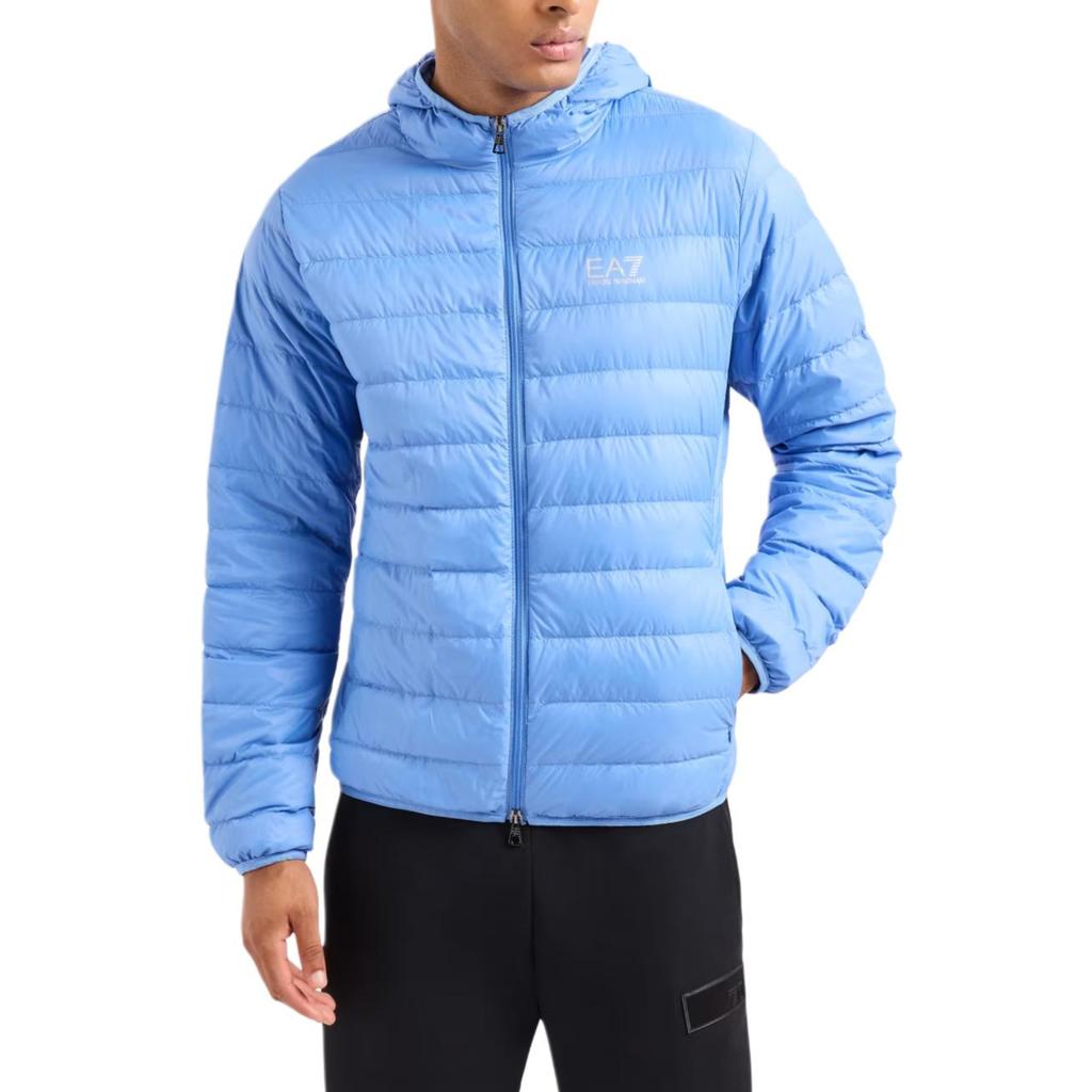 Emporio Armani Hooded Zip-Up Long Sleeve Down Jacket With Logo Men outerwear Blue 8NPB24-PNGPZ-1526