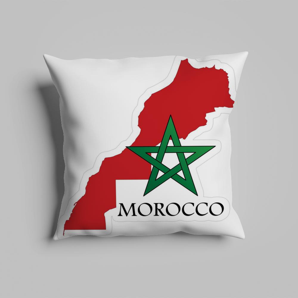Pillow Case luxurious home office, sofa decorative Multi sized car seat cushions, pillowcases Morocco flag map logo