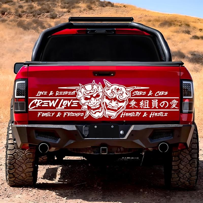 JDM Car Sticker Love Skull for Windshield Banner Decoration External Accessories Creative Sports Style Waterproof Vinyl Decals