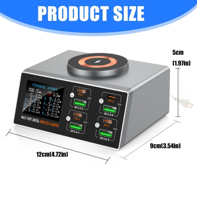 110V Charging Hubs 8 Port Highly Power Output Builts In LED Display For Phones Tablets Laptops