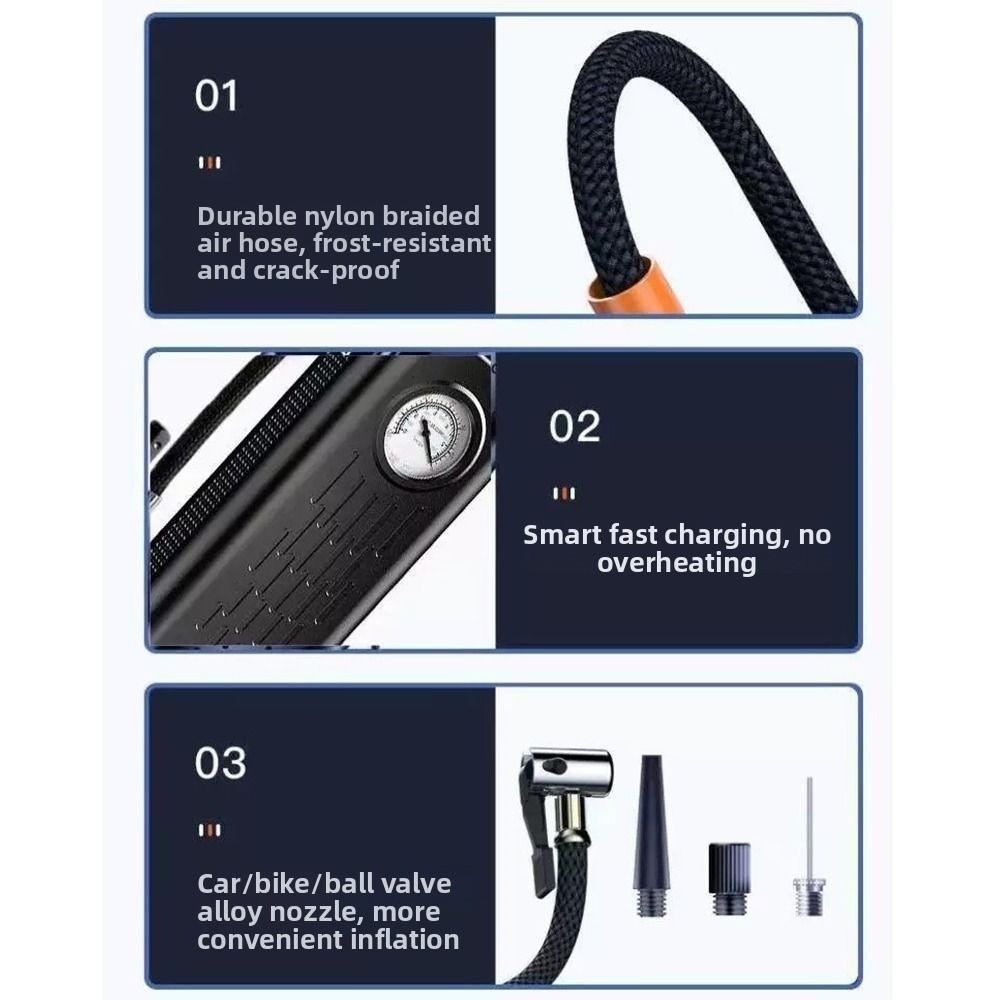 Pointer Pressure Gauge Electric Air Compressor Wireless Handheld Air Pump  Auto Bicycle