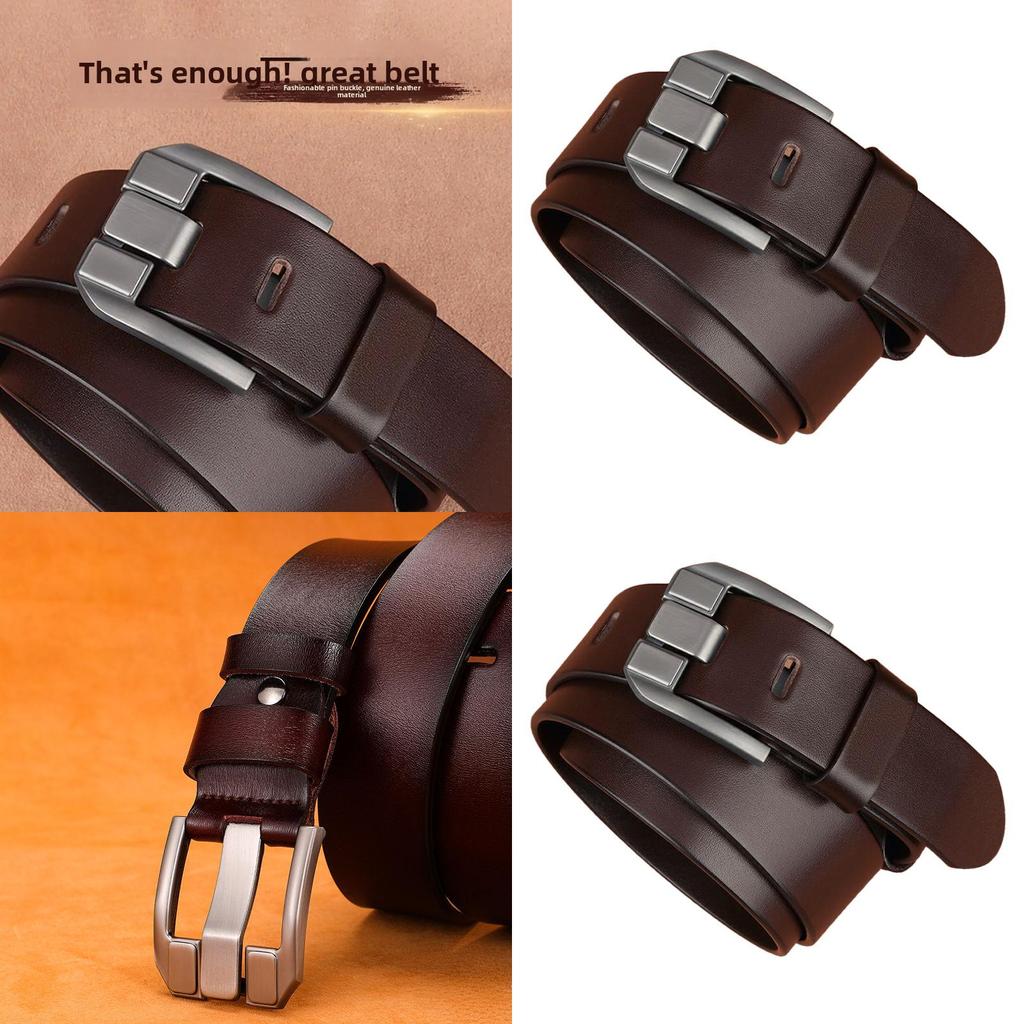 Mens Retro Leather Waist Belt With Alloy Pin Buckle Suitable For Office And Casual