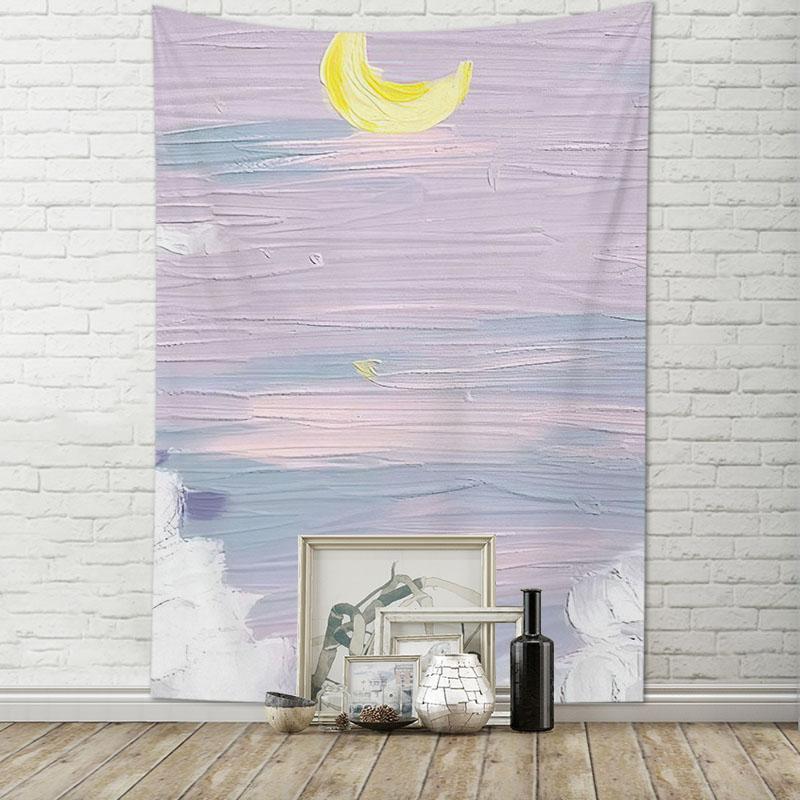 Tapestry room decoration sky moon art oil painting hanging cloth living room home decoration