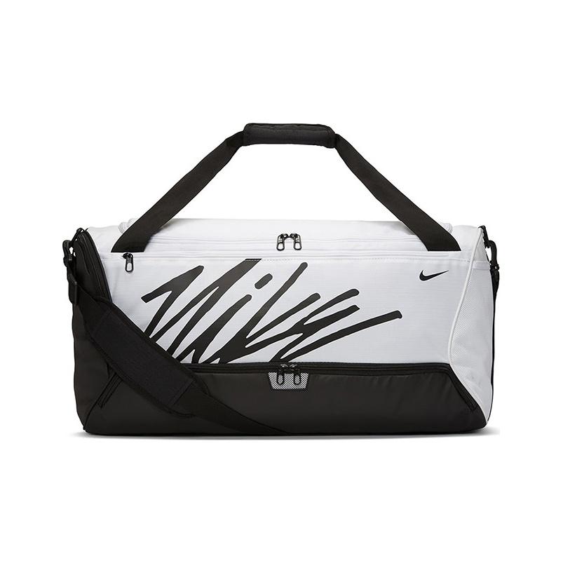 Nike Brasilia Training Zipper Polyester Travel Gym Bag Unisex Bags Black White CT6140-100 Black White