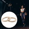 2Pcs Solid Wood Gym Hanging Rings Non-Slip Pull Up Workout Rings Fitness  Hoop  Home Gym