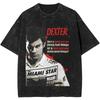 New Dexter Morgan Edition Middle Finger Retro Fashion Washed Tshirt Summer Top Cotton Mens and Womens Tshirt
