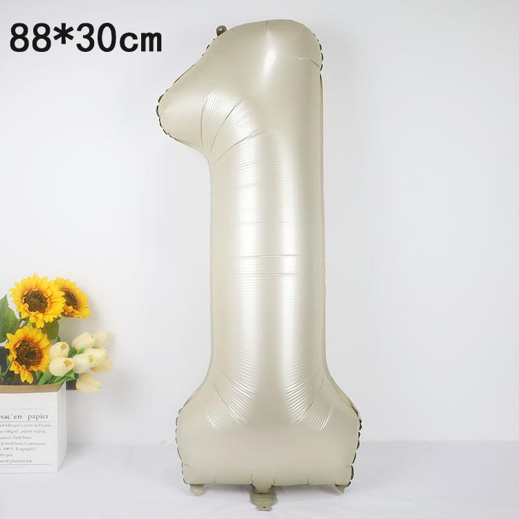 40-Inch American Caramel Cream Number Balloons - Birthday Party Decoration Slim Aluminum Foil Balloons