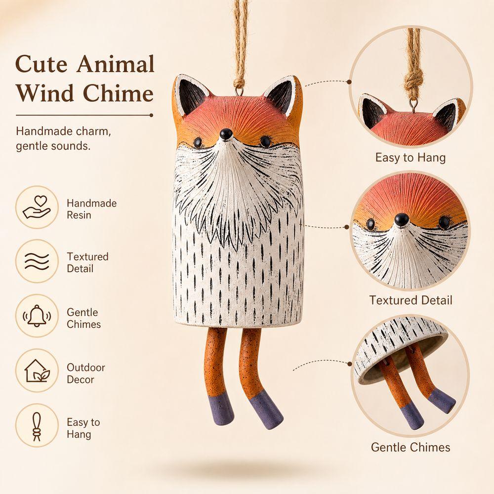 Weather Resistant Animal Wind Chime Nordic Rustic Style Animal Garden Chime  Memorial Display