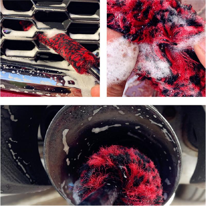 48cm Premium Wool Universal Wheel Brush (Improved Version) - Extended Handle for Car Discs, Hubs, Exhaust Pipes & Engine Compartments