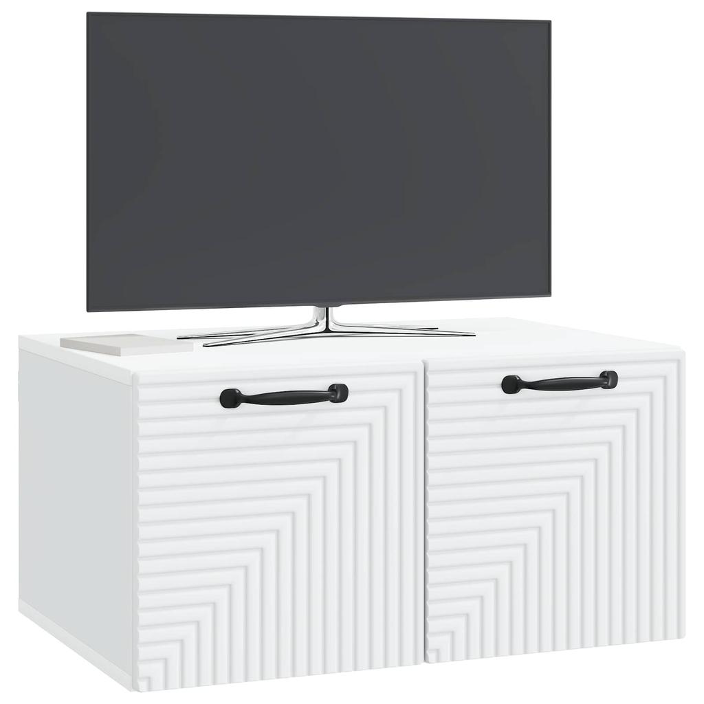 Wall Mounted TV Cabinet White 59.5 x 41 x 30 cm Particleboard