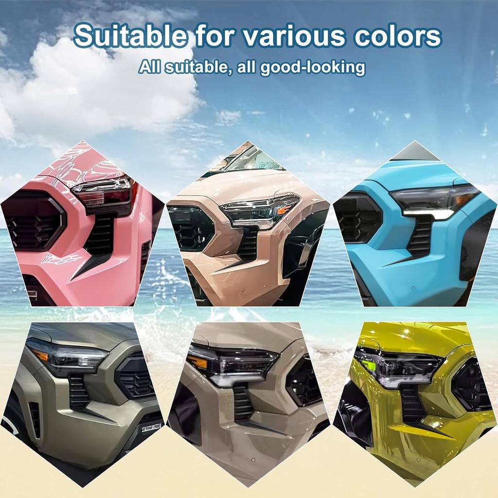 Front Side Grille Patch Decor Compatible With 2024 2025 2026 Toyota Tacoma - Enhances Truck'S Style  Fit 4Th Gen Tacoma Accessories Front Headlight