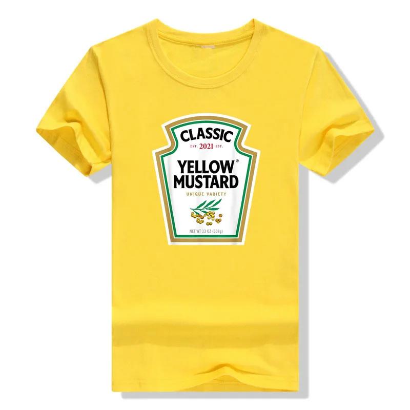 Aesthetic Clothe Yellow Mustard DIY Ketchup Apparel CondiUnisexts Couples Group Halloween Costume TShirt harajuku graphic t shirts
