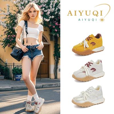 Mode AIYUQI Damen Sneaker Schuhe Unsichtbar 2025 Neue höhenverstärkende Schuhe für Damen Rutschfeste flache Freizeitschuhe für Damen
