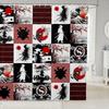 Kids Japanese Geisha Shower Curtain Boys Girls Cherry Blossoms Bathroom Shower Curtain Set Japanese Style Bath Curtain
