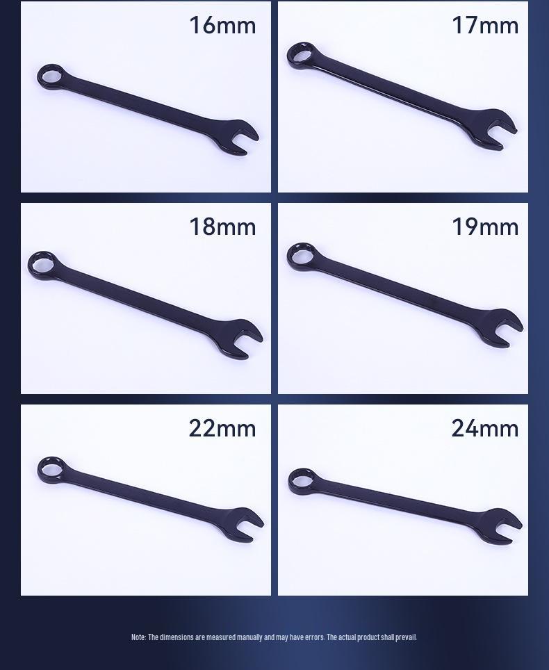 14-Piece Double-Ended Open-End Wrench Set with Electrophoretic Flower Head Design.