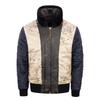 Maplesteed Super G1 Flight Jacket Men Gray Leather Jacket Vintage Quilted Natural Cowhide Fur