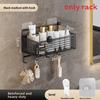Modern Minimalist Bathroom Wall Shelf With Carbon Steel Material For Storage And Organization
