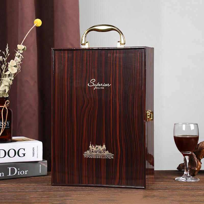 Piano Red Wine Gift Box - Rosewood Imitation, Two-Piece, Customizable Logo