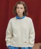 COVERNAT WOMAN Wool Blend Cable Knit Ivory