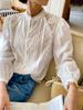 Autumn Women's French Long Sleeve White Shirt - Chic Socialite Style for European & American Fashion