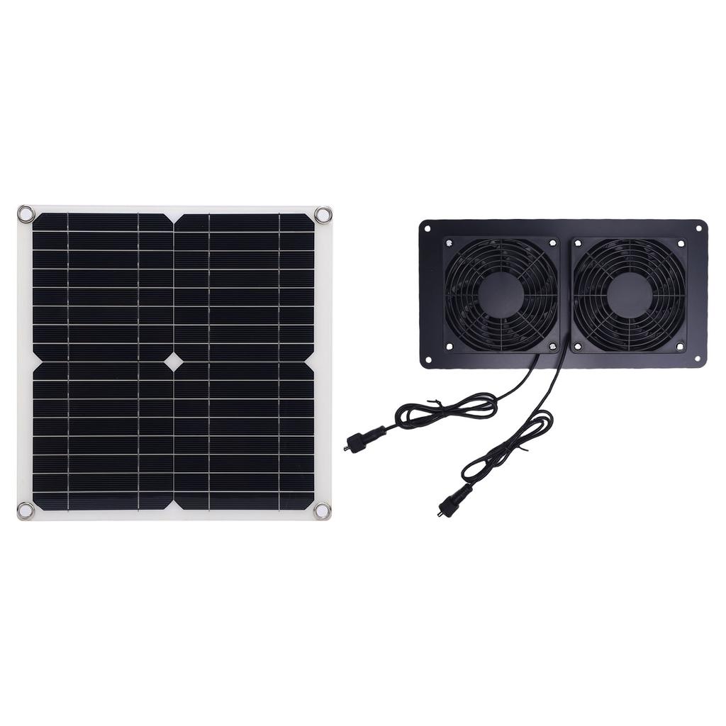 Solar Powered Exhaust Fan 12W 18V Monocrystalline Silicon Solar Panel Dual Fan Ventilator Kit for
