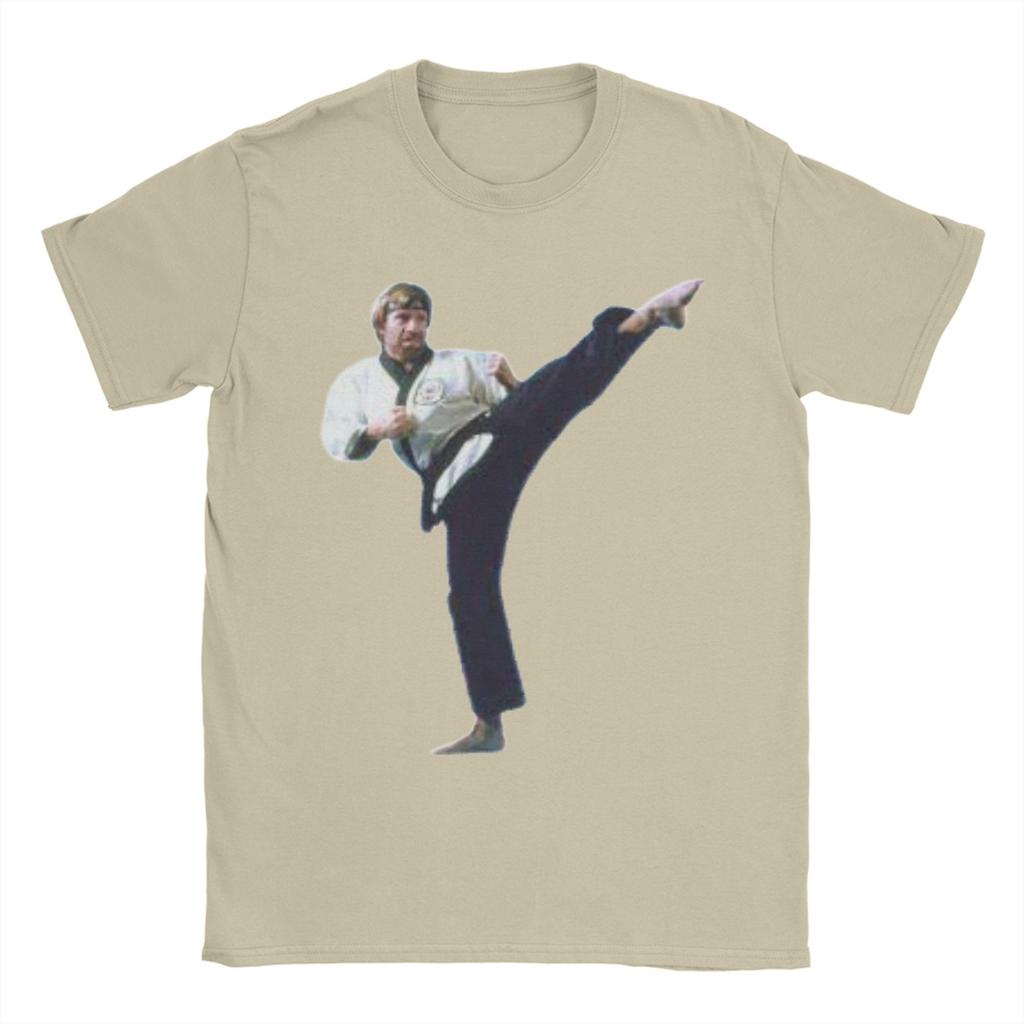 Chuck Norris Roundhouse Kick Unleash the Legend Cotton T Shirts Popular Tshirt for Men Beach Awesome Short Sleeve Top Tees
