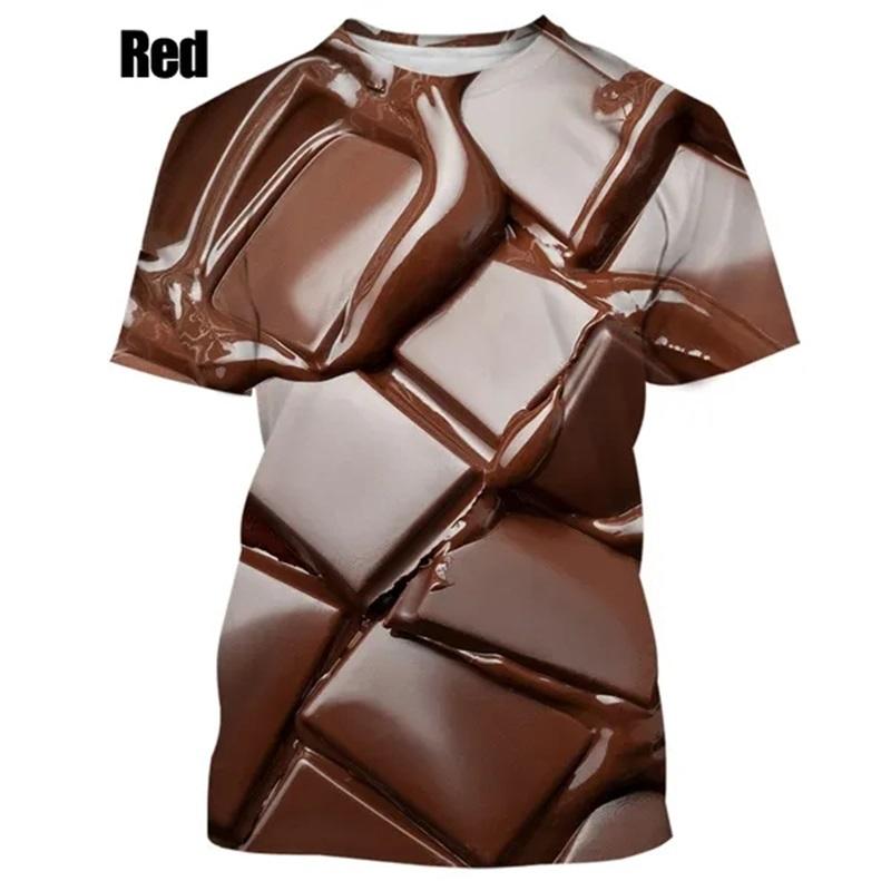 Summer Short Sleeve Men Tshirt Fashion 3d Printing Chocolate Sauce Food