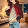 Kids Fashion Christmas Long Sleeve Neck Top with Pocket, Holiday Print Shirt for Boys and Girls