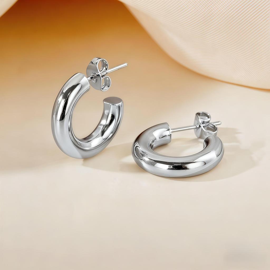 Temu Europe Hot-Selling Luxury Hoop Earrings: Non-Fading Women's Studs with High-End Feel.