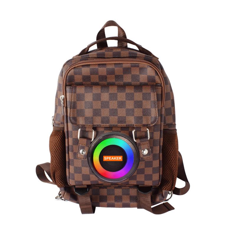 Multifunctional Backpack with Bluetooth Speaker, Power Bank, LED Lights, and Long Battery Life for Outdoor Adventures and Mountaineering.