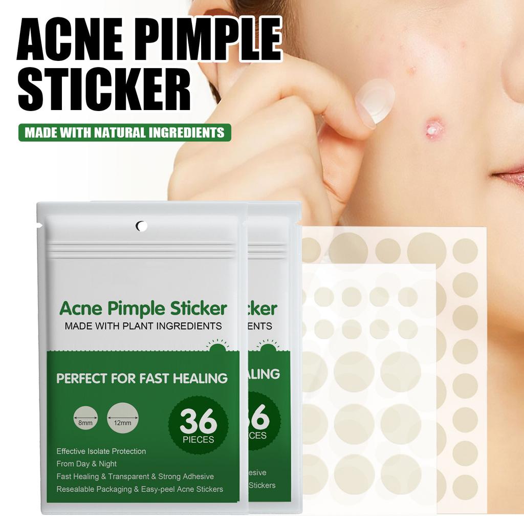 Pimple Patches For Face, Pimple Patches, 2 SIZE,Round Covers, Hyaluronic Sour Complexion Cute Zit Covers (36 Count)
