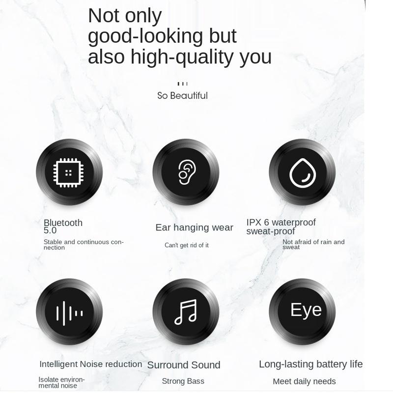 New TWS Bluetooth 5.0 Earphones Wireless Headphone 9D Stereo Sports Waterproof Earbuds Headsets with Microphone
