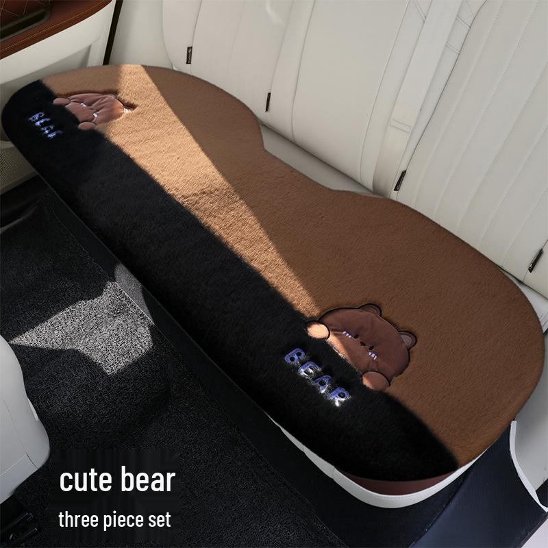 Winter Plush Cute Cartoon Car Seat Cushion - High-End Interior Accessory