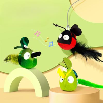 Pet Plush Sound Making Toy Hanging Barking Ball Simulation Insect Relieve Boredom Creative Cat Toy