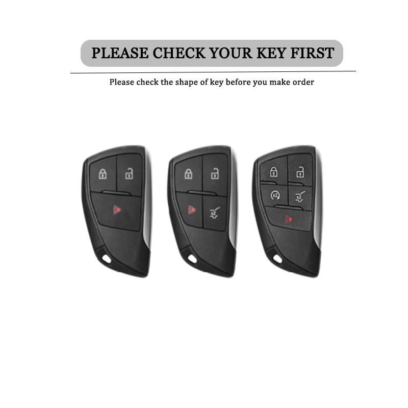 Zinc Alloy Genuine Leather Auto Key Fob Cover Fit For Chevrolet Tahoe Suburban Fit For Gmc Yukon Fit For Buick Envision S Plus Avenir