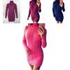 Sexy Autumn And Winter Knit Dress Slim Fit And High Collar Twist Design