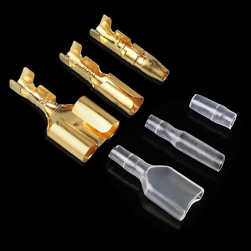 60Pcs Car Electrical Wire Connector Diameter 4Mm Female Male And Case Cold Press Terminal 1In2Out Bullet Crimp Terminal