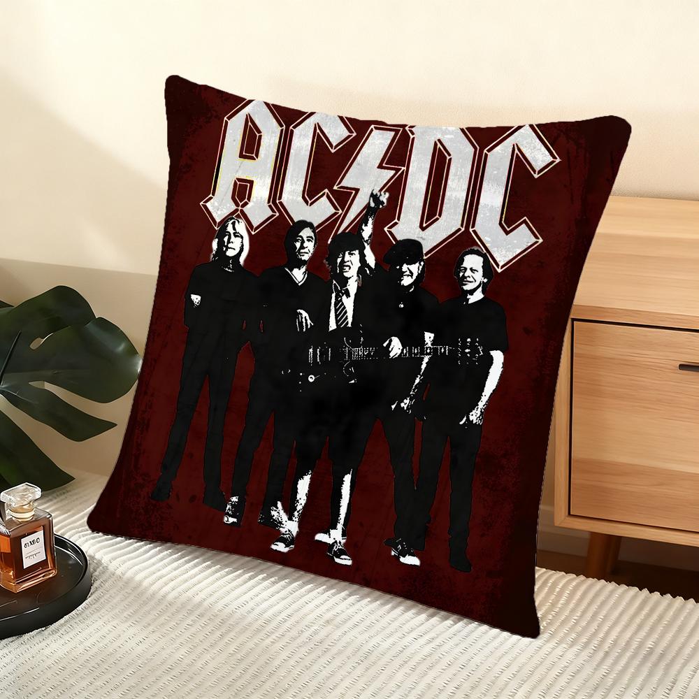 Kuddfodral Silkeslen Kort Plysch Hemmasoffa Kuddfodral - Dold Dragkedja Heminredning A-A-ACDC Rockband