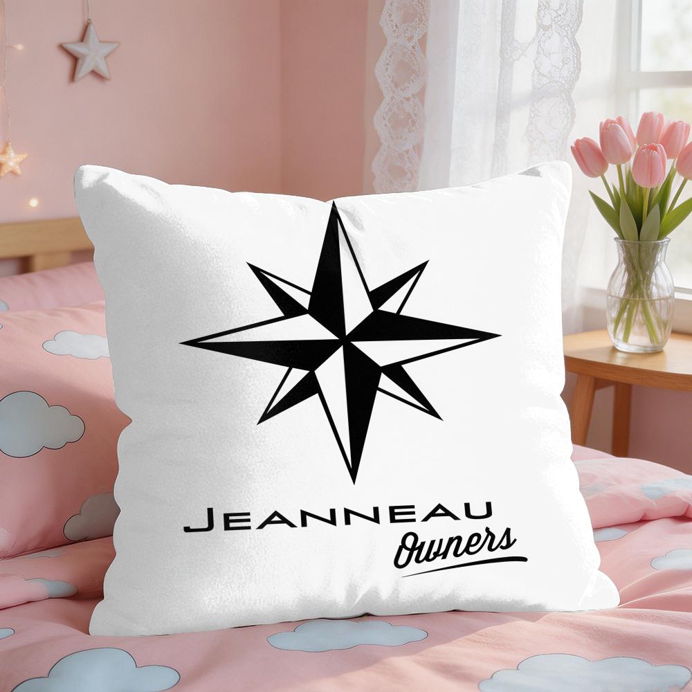 JJeanneauS Yachts Logo Cushion Cover Square Short Plush Pillow Case Living Room Sofa Home Decor Funda X