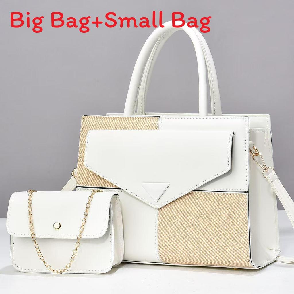 Pu Patching Crossbody Bag With Contrast Color Blocks And Magnetic Closure For Daily Use