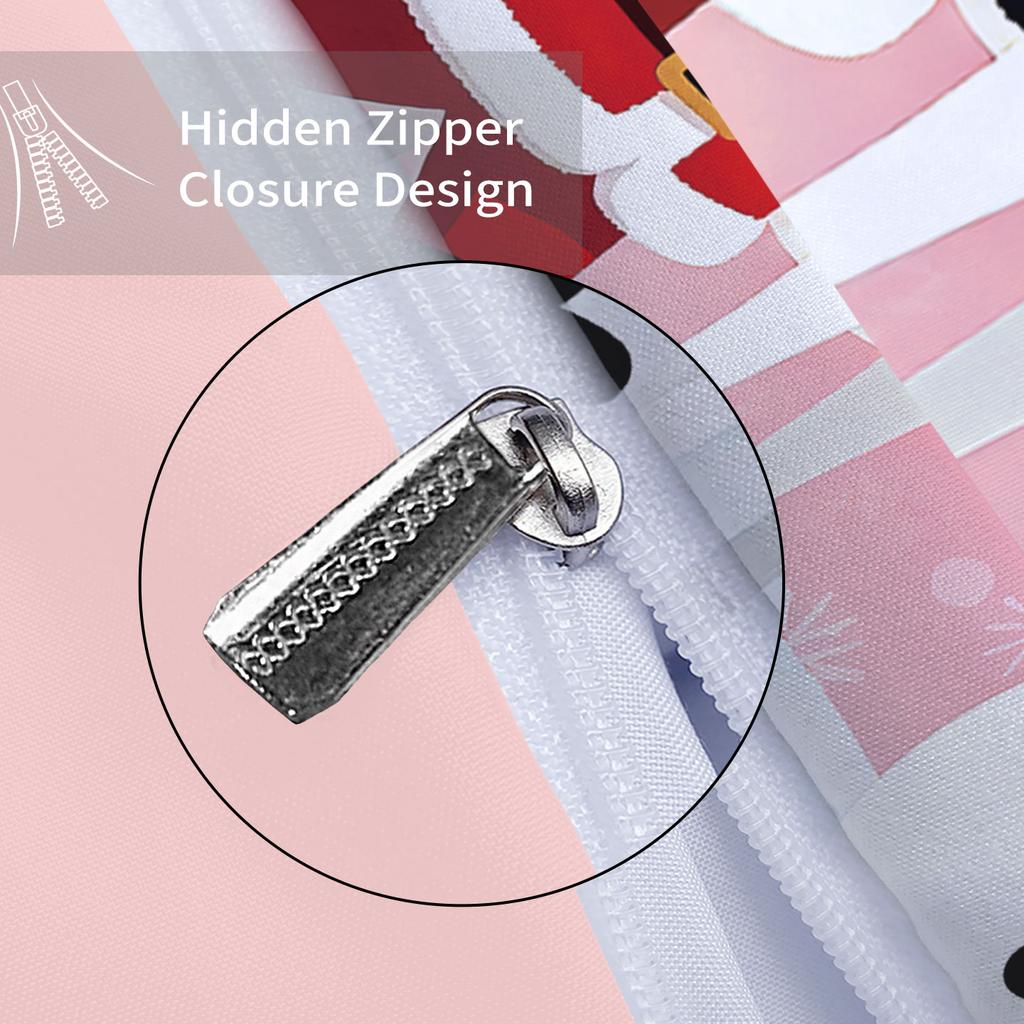 3pcs Santa Claus Printed Coreless Down Comforter Set with Soft Bedroom and Dormitory Decorations in Various Sizes