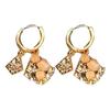 2025 Fall/Winter Trendy Gold Double Rhombus Earrings for Women – Stylish and Unique Design