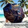 Custom Name Personalized Batman Print Umbrella, Auto Open Close, 8‑Rib Sturdy Frame, Commute Camping Hiking Use, Birthday Gift