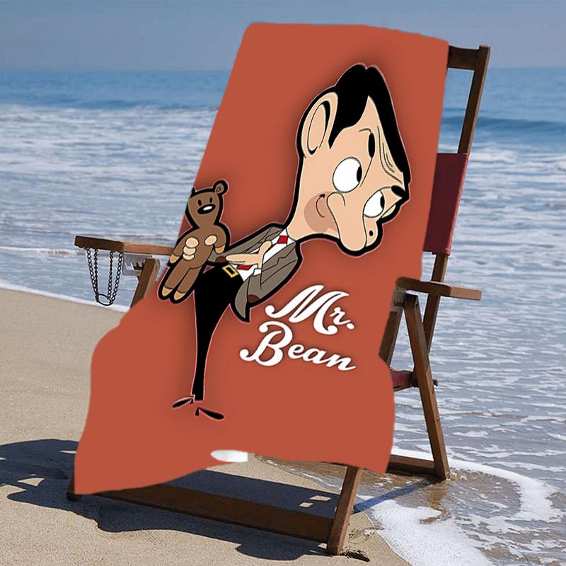 Beweis Strandtuch mit einem Mr. Bean2 Muster - weich, saugfähig, schnell trocknend, maschinenwaschbar - perfekt zum Schwimmen, Camping, Baden